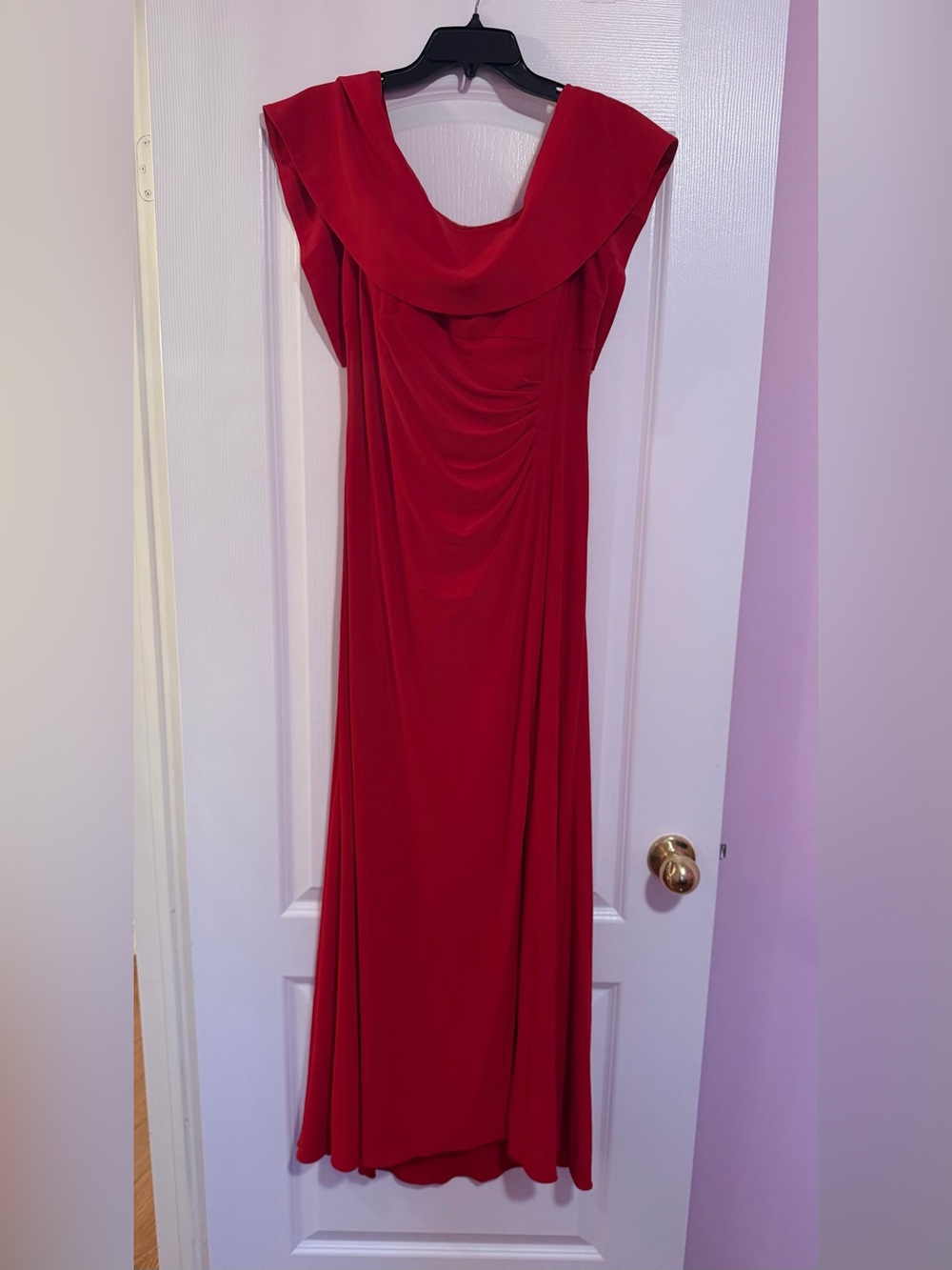 Xscape Red Draped Maxi Dress